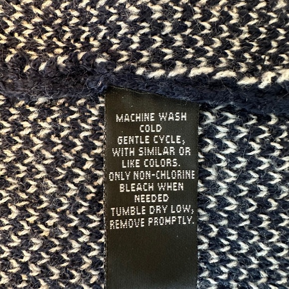 Evelyn Taylor Star Print Cardigan Sweater Knit Open Front Blue Large NWT - Picture 7 of 11